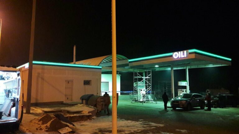 OIL töltőállomás — helyszíni szerelés